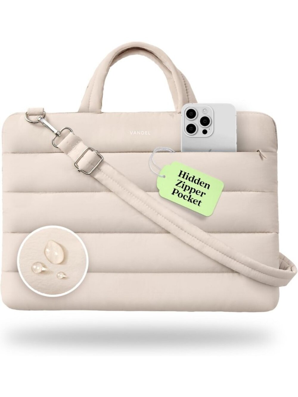 Stylish 15-16" Laptop Sleeve with Strap & Handle | Fits MacBook & Dell, Women’s
